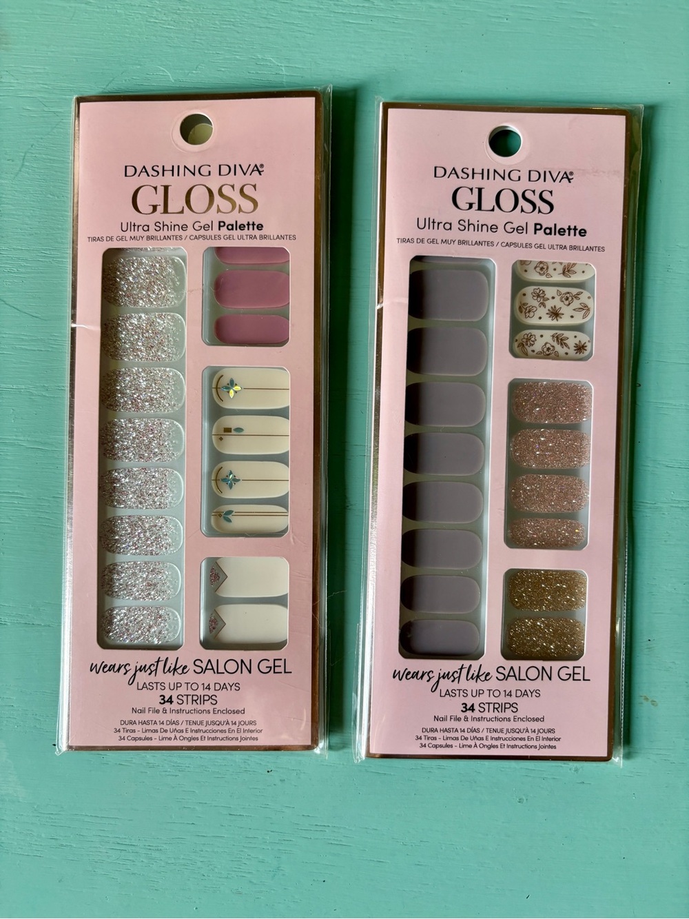 Dashing Diva Gloss Ultra Shine Gel Nail Strips - Bundle of 2 NWT